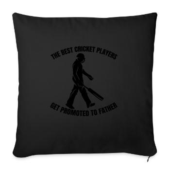Cricket Père Fan de cricket Disant Papa Team Cricket - Housse de coussin décorative 45 x 45 cm - noir - Devant