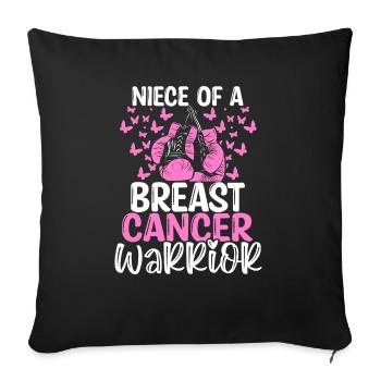 Breast Cancer Awareness Niece Aunt Uncle - Sofakissenbezug 45 x 45 cm - Schwarz - Vorne