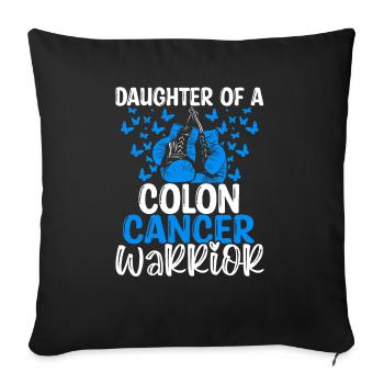 Colon Cancer Awareness Month Daughter - Sofa pillowcase 17,3'' x 17,3'' (45 x 45 cm) - black - Front