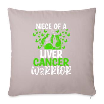 Sensibilisation au cancer du foie Nièce Tante Oncle - Housse de coussin décorative 45 x 45 cm - taupe clair - Devant
