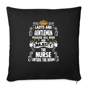Krankenschwester T witzig Spruch Krankenschwester - Sofakissenbezug 45 x 45 cm - Schwarz - Vorne