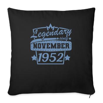 Légendaire depuis novembre 1952 Dictons rétro - Housse de coussin décorative 45 x 45 cm - noir - Devant
