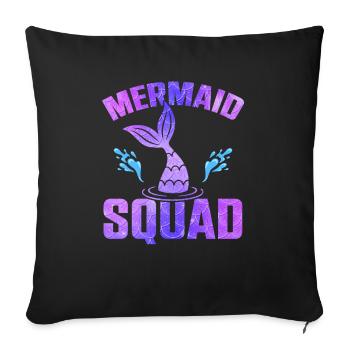 Mermaid Squad Mythical Creature Fin Mermaid - Housse de coussin décorative 45 x 45 cm - noir - Devant