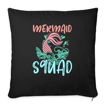 Mermaid Squad Mythical Creature Fin Mermaid - Housse de coussin décorative 45 x 45 cm - noir - Devant