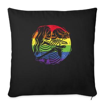 Lesbienne Gay Pride Bisexuelle - Housse de coussin décorative 45 x 45 cm - noir - Devant
