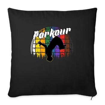 free running - Sofa pillowcase 17,3'' x 17,3'' (45 x 45 cm) - black - Front
