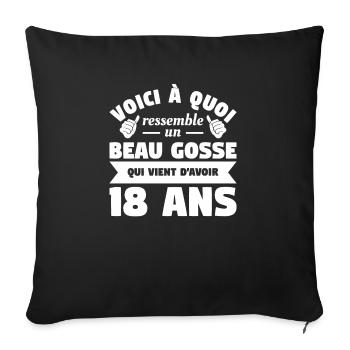 Voici A Quoi Ressemble Un Beau Gosse Qui Vient - Sofakissenbezug 45 x 45 cm - Schwarz - Vorne