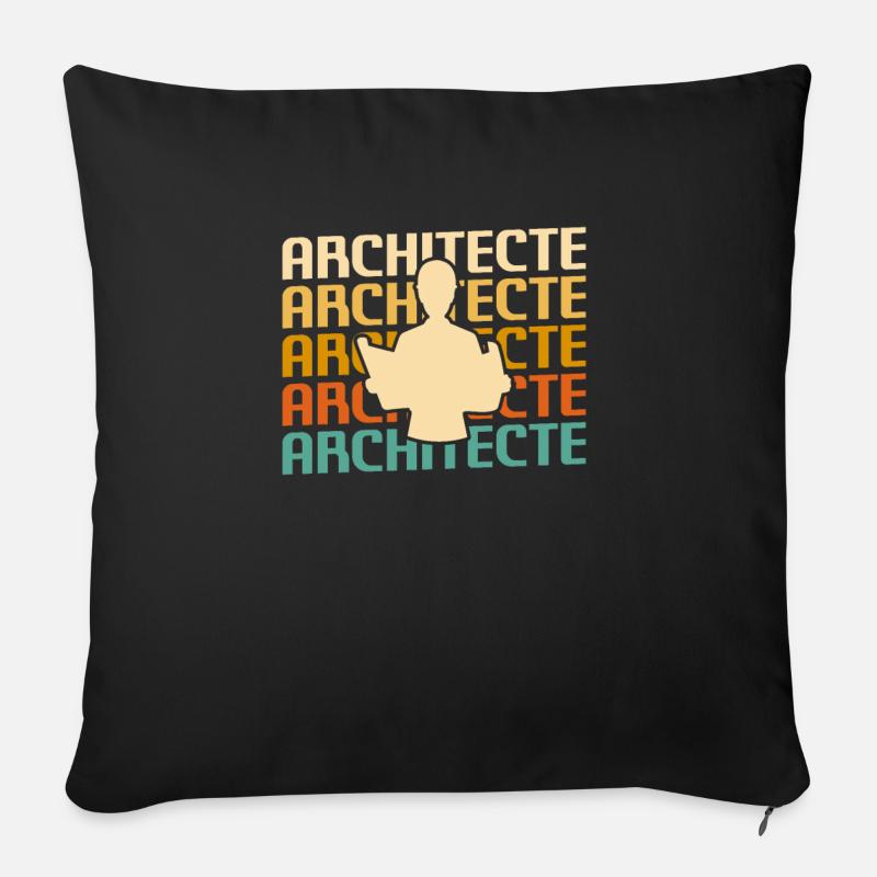 Retro Architecte Architecture Architectural - Sofakissenbezug 45 x 45 cm - Schwarz