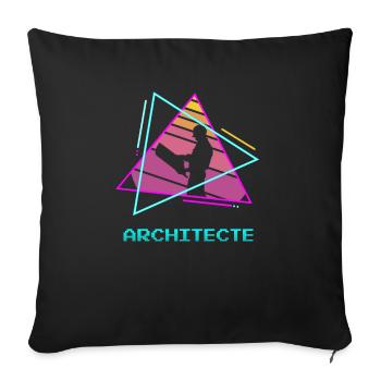 Retro Architecte Architecture Architectural - Sofakissenbezug 45 x 45 cm - Schwarz - Vorne