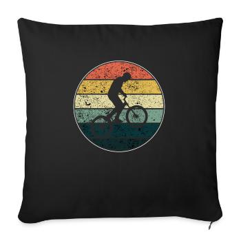 BMX / Bmx Fahrrad / Fahrrad / Geschenk / Radfahrer - Sofakissenbezug 45 x 45 cm - Schwarz - Vorne