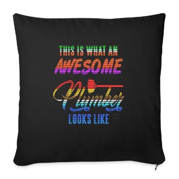 What An Awesome Plumber Looks Like Vapor Wave - Sofa pillowcase 17,3'' x 17,3'' (45 x 45 cm) - black - Front
