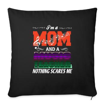 Une maman et un professeur de musique Rien ne me fait peur Vapor - Housse de coussin décorative 45 x 45 cm - noir - Devant