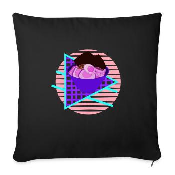 Cool Ramen Lover Vapor Wave Designs T-Shirt - Sofa pillowcase 17,3'' x 17,3'' (45 x 45 cm) - black - Front