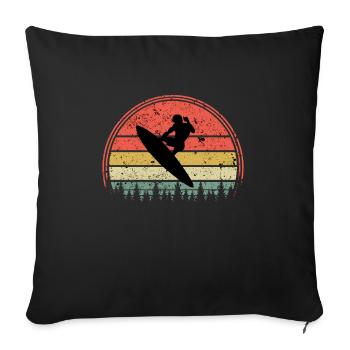 Surfing - Sofa pillowcase 17,3'' x 17,3'' (45 x 45 cm) - black - Front