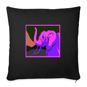 Awesome Elephant Lover Vapor Wave Designs - Sofa pillowcase 17,3'' x 17,3'' (45 x 45 cm) - black - Front