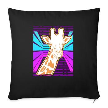 Awesome Giraffe Lover Vapor Wave Designs - Sofa pillowcase 17,3'' x 17,3'' (45 x 45 cm) - black - Front