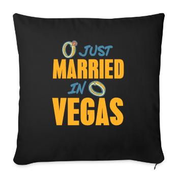 Just Married In VEGAS Cool Retro Vegas Wedding - Sofa pillowcase 17,3'' x 17,3'' (45 x 45 cm) - black - Front