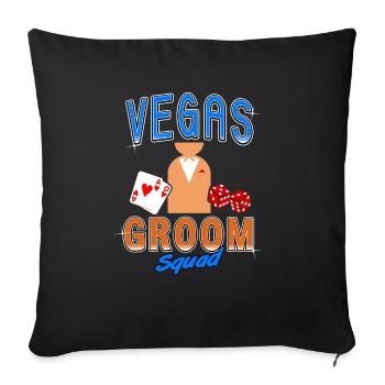 Vegas Groom Squad Retro Vegas Wedding T-Shirt - Sofa pillowcase 17,3'' x 17,3'' (45 x 45 cm) - black - Front