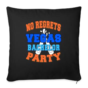 Aucun regret Vegas EVJF Vegas Mariage - Housse de coussin décorative 45 x 45 cm - noir - Devant