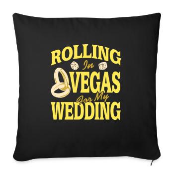 Rolling In Vegas For My Wedding Funny Retro - Sofa pillowcase 17,3'' x 17,3'' (45 x 45 cm) - black - Front