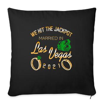 Nous avons touché le jackpot Mariés à Las Vegas 2021 Rétro - Housse de coussin décorative 45 x 45 cm - noir - Devant