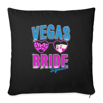 Cute Retro Vegas Bride Squad Vegas Wedding T-Shirt - Sofa pillowcase 17,3'' x 17,3'' (45 x 45 cm) - black - Front
