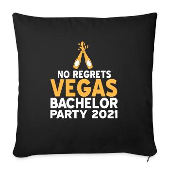 No Regrets Vegas Bachelor Party 2021 Vegas Wedding - Sofa pillowcase 17,3'' x 17,3'' (45 x 45 cm) - black - Front