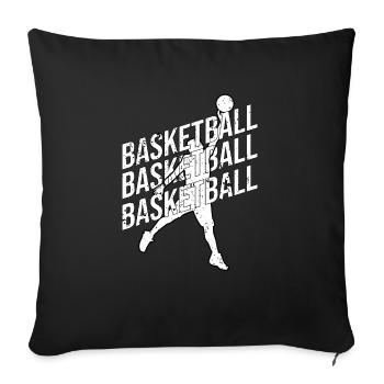 Basketteur - Basket - BBall - Basket Ball - Housse de coussin décorative 45 x 45 cm - noir - Devant