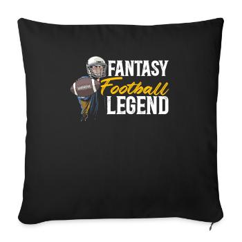 Fantasy Football Legend Auto Draft Sport Lover - Housse de coussin décorative 45 x 45 cm - noir - Devant