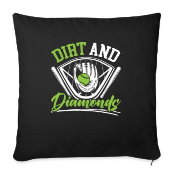 Joueur de softball Dirt And Diamonds Lanceur Receveur - Housse de coussin décorative 45 x 45 cm - noir - Devant