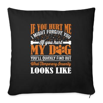 Propriétaires d’animaux Droits des animaux Chiens Amoureux des animaux Vie - Housse de coussin décorative 45 x 45 cm - noir - Devant