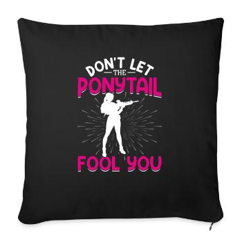 Shooting Sports Weapons Ammunition Collector Gun Girl Life - Sofa pillowcase 17,3'' x 17,3'' (45 x 45 cm) - black - Front