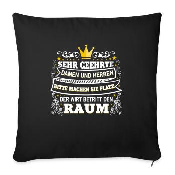 Kneipen-Besitzer Barkeeper Wirt - Sofakissenbezug 45 x 45 cm - Schwarz - Vorne