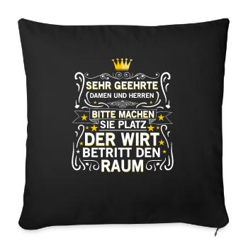 Sprüche Für Barkeeper und Wirt Kneipenbesitzer - Sofakissenbezug 45 x 45 cm - Schwarz - Vorne