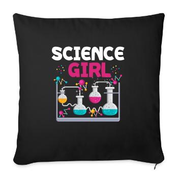 Science girls -chemistry schoolgirls women - Sofa pillowcase 17,3'' x 17,3'' (45 x 45 cm) - black - Front