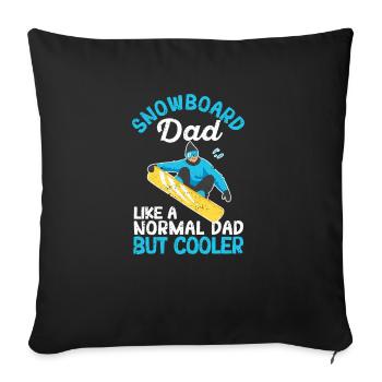 Lustige Snowboarding Daddy Snowboarder Väter Snow - Sofakissenbezug 45 x 45 cm - Schwarz - Vorne