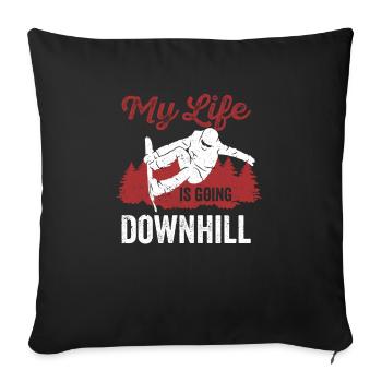Snowboard Winter Snowboarding My Life Is Going - Sofa pillowcase 17,3'' x 17,3'' (45 x 45 cm) - black - Front