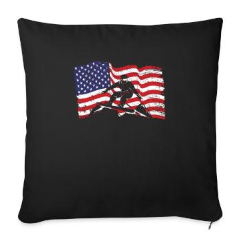 USA Sport Snowboarding amerikanische Flagge Snow - Sofakissenbezug 45 x 45 cm - Schwarz - Vorne