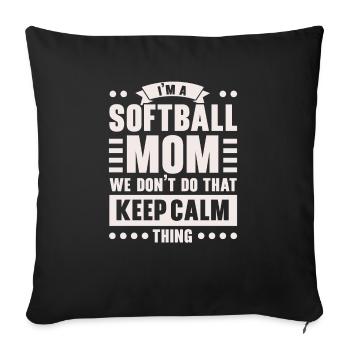 Softball Mom Joueur de softball Lanceur Receveur - Housse de coussin décorative 45 x 45 cm - noir - Devant