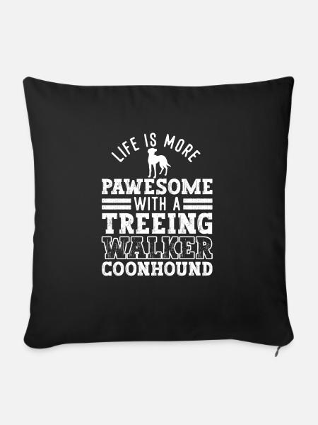 Treeing Walker Coonhound - Sofakissenbezug 45 x 45 cm - Schwarz
