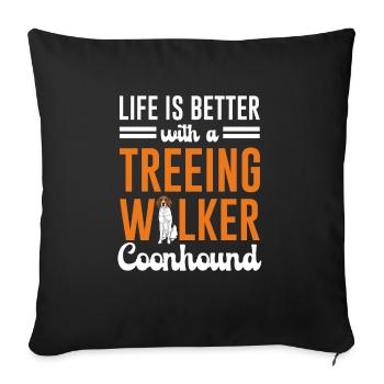 Treeing Walker Coonhound - Sofakissenbezug 45 x 45 cm - Schwarz - Vorne