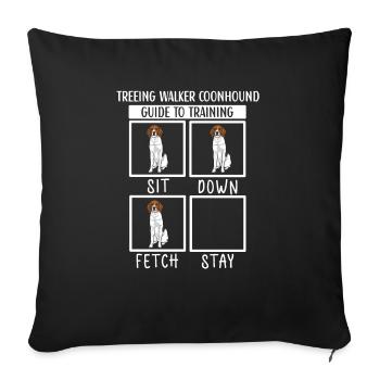 Treeing Walker Coonhound - Sofakissenbezug 45 x 45 cm - Schwarz - Vorne