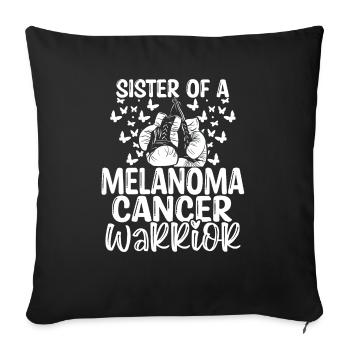 Melanoma Cancer Awareness Sister Twins Sibling - Sofa pillowcase 17,3'' x 17,3'' (45 x 45 cm) - black - Front