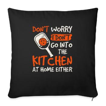 Funny Pickleball Humor Pickleball Kitchen Pickleba - Sofa pillowcase 17,3'' x 17,3'' (45 x 45 cm) - black - Front