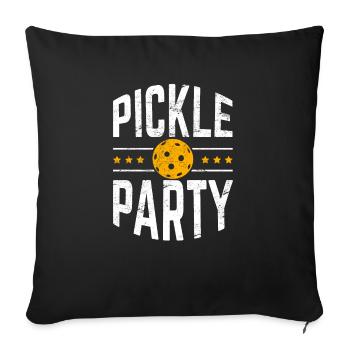 Pickle Party Funny Pickleball Player Coach Team - Sofakissenbezug 45 x 45 cm - Schwarz - Vorne