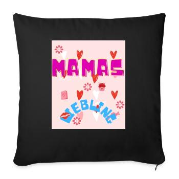 Mamas Liebling - Sofakissenbezug 45 x 45 cm - Schwarz - Vorne