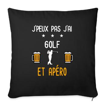 je peux pas j'ai golf apéro - Housse de coussin décorative 45 x 45 cm - noir - Devant