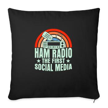 Ham Radio The First Social Media Amateur Operator - Sofakissenbezug 45 x 45 cm - Schwarz - Vorne