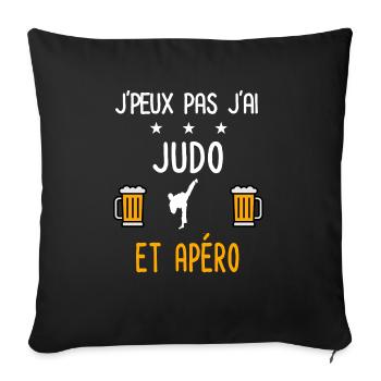 je peux pas j'ai judo apéro - Housse de coussin décorative 45 x 45 cm - noir - Devant