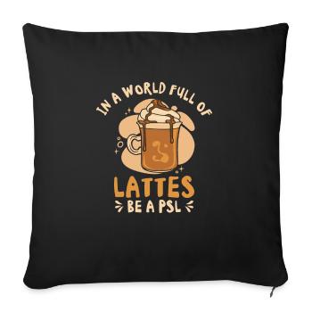 Pumpkin Spice Latte Coffee Enthusiast Pumpkin - Housse de coussin décorative 45 x 45 cm - noir - Devant